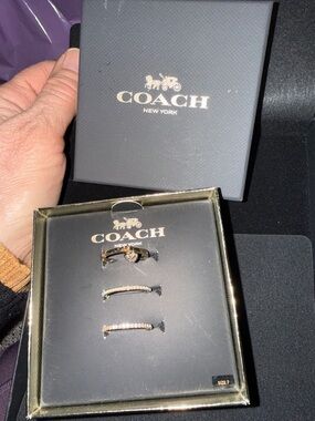 COACH Gold-Tone 3-Piece Stacking Ring Set